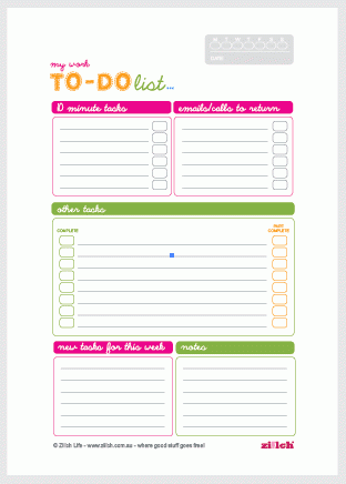 Free Work To Do List Template