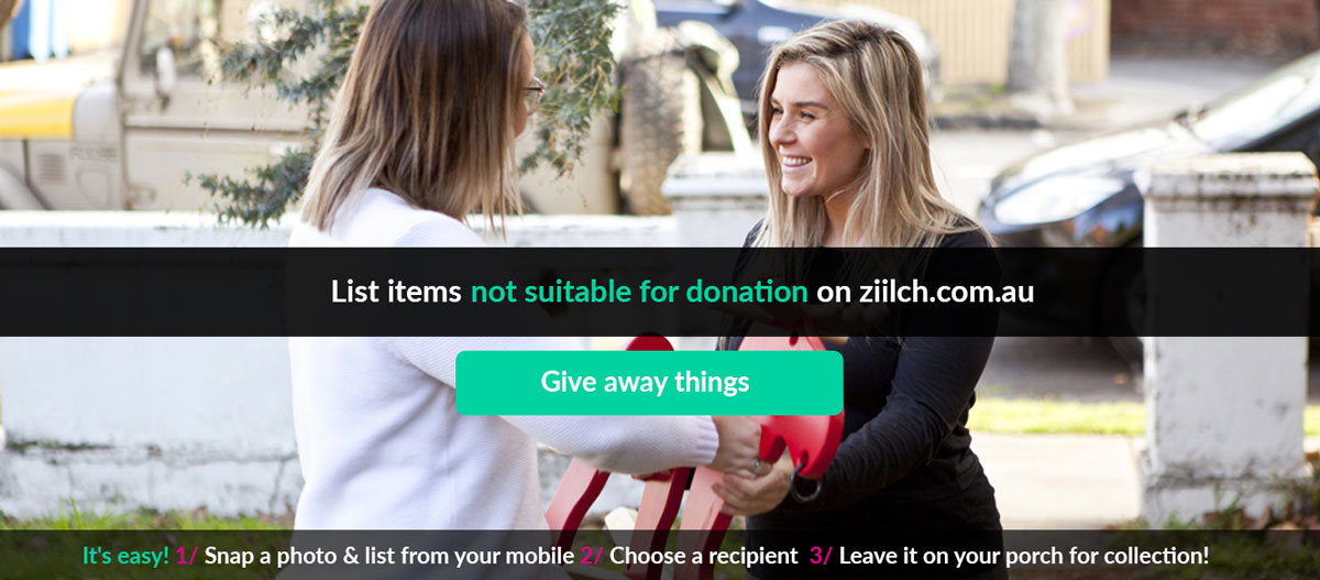 Giveaway unsuitable donations on au.ziilch.com